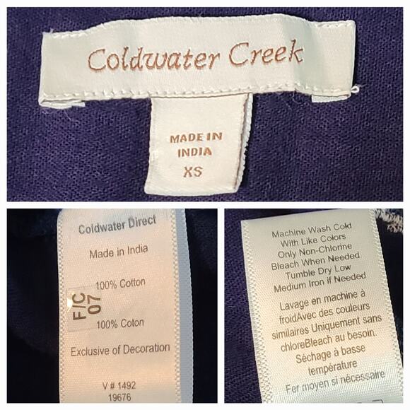 Coldwater Creek Navy top size XS - Picture 3 of 4